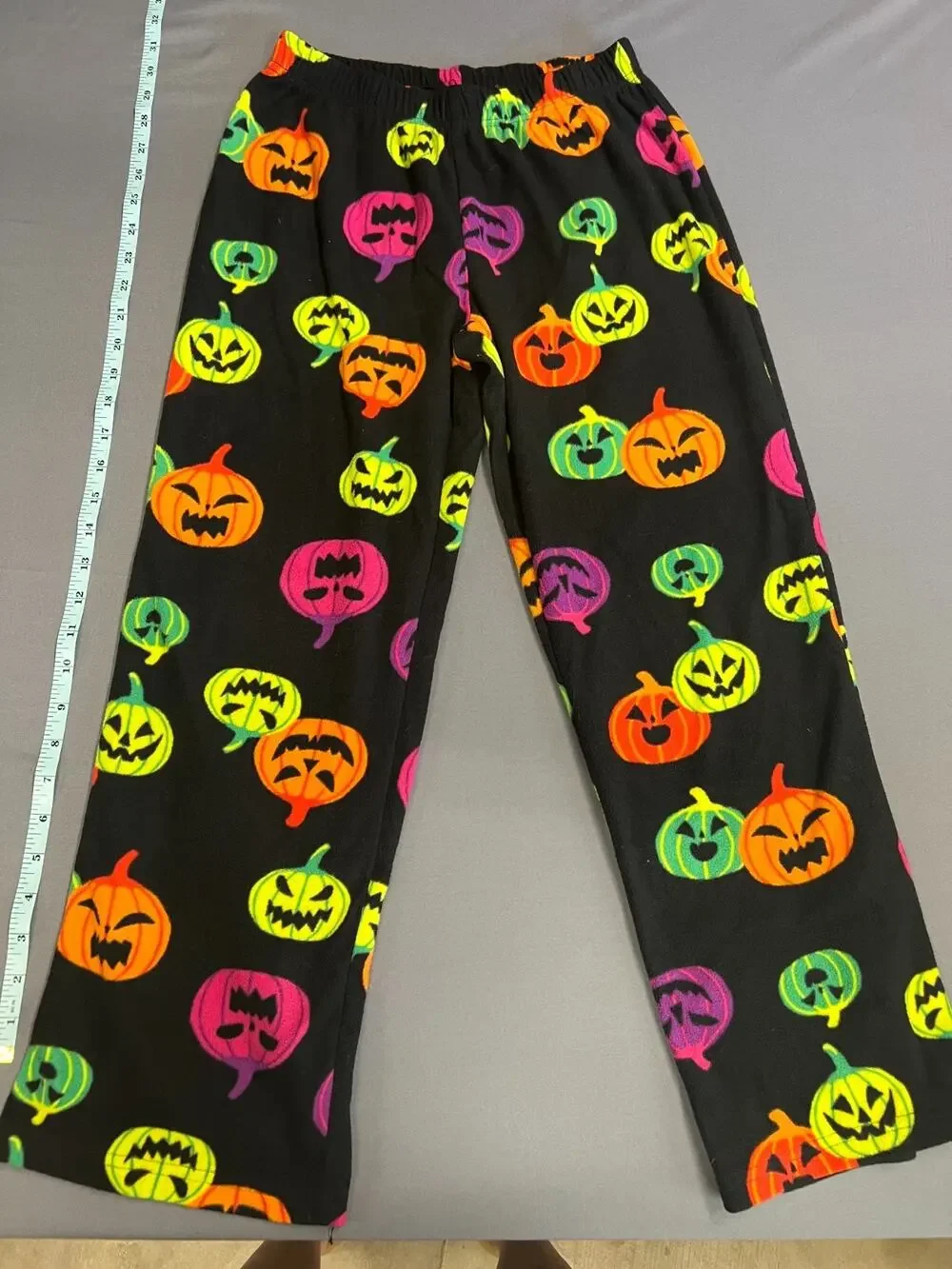 Unisex Kids Pajama Pants L 10 12 Orange/purple/green jackolanterns